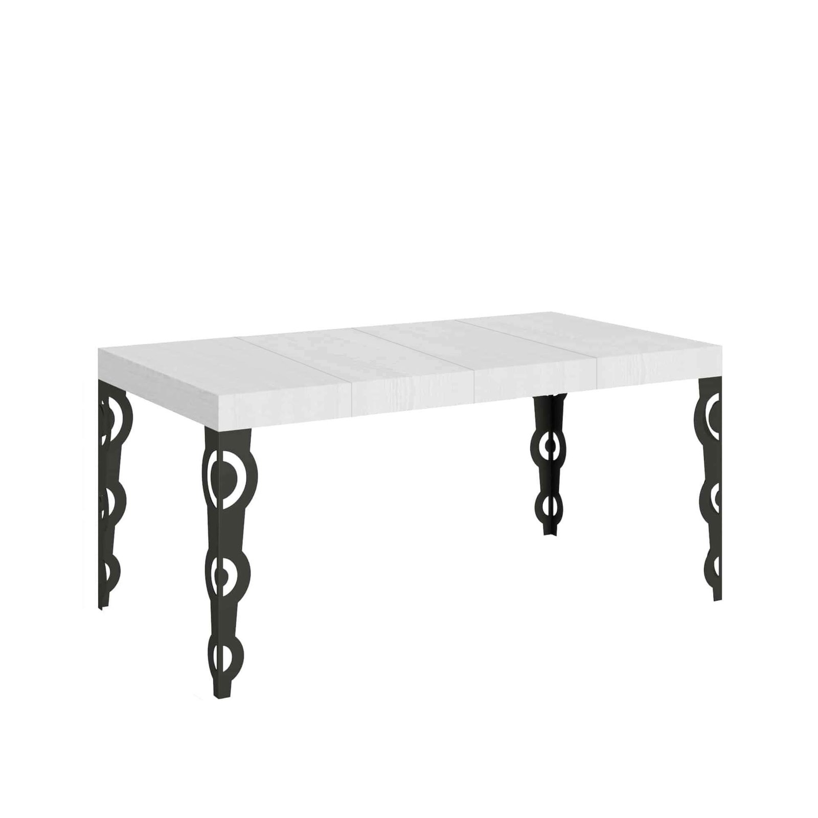 Tavolo da pranzo Allungabile - KARAMAY PREMIUM Dimensioni: 90x140/244, Colore: Bianco Frassino