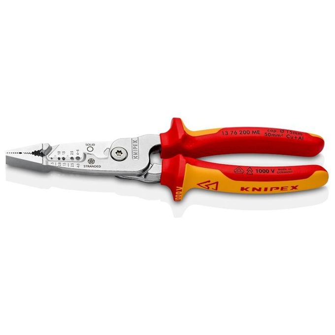 Knipex 13 76 200 ME pinza spellacavi Rosso, Acciaio inox, Giallo