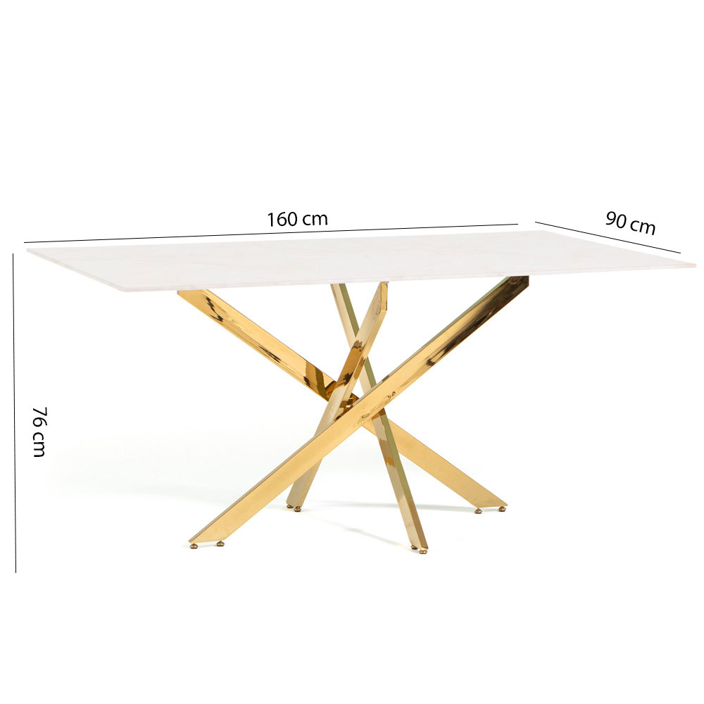Tavolo Pranzo Rettangolare Piano in Vetro Gambe Incrociate Acciaio 190x60 MORGAN - Foto 37 di 44