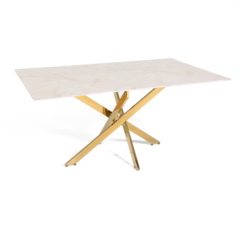 Tavolo Pranzo Rettangolare Piano in Vetro Gambe Incrociate Acciaio 190x60 MORGAN - Foto 38 di 44