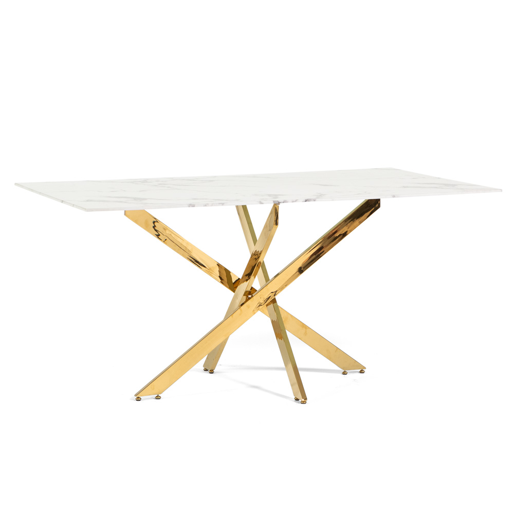 Tavolo Pranzo Rettangolare Piano in Vetro Gambe Incrociate Acciaio 190x60 MORGAN - Foto 31 di 44