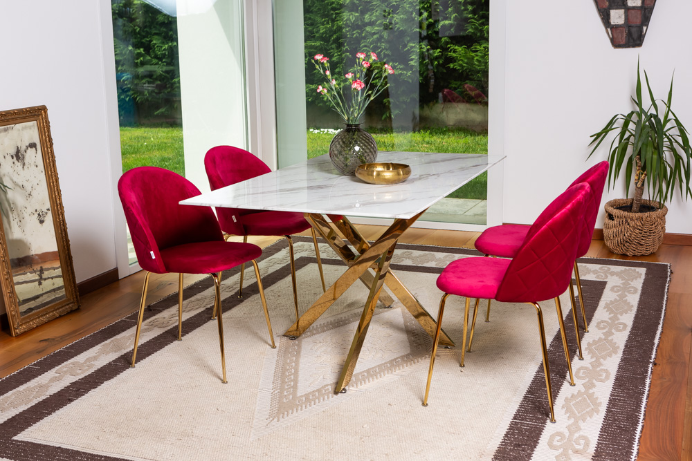 Tavolo Pranzo Rettangolare Piano in Vetro Gambe Incrociate Acciaio 190x60 MORGAN - Foto 25 di 44