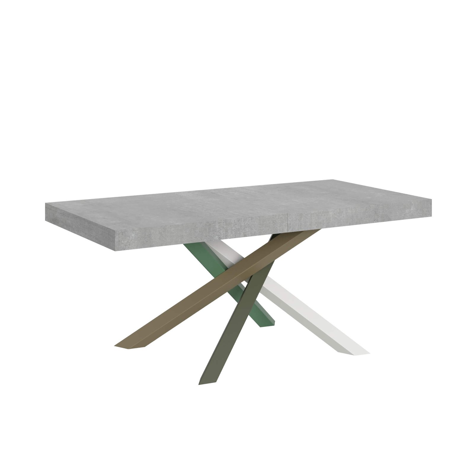 Tavolo da pranzo Allungabile - VOLANTIS Dimensioni: 180x90/440, Bordo: In tinta, Colore: Cemento, Telaio: 4/A