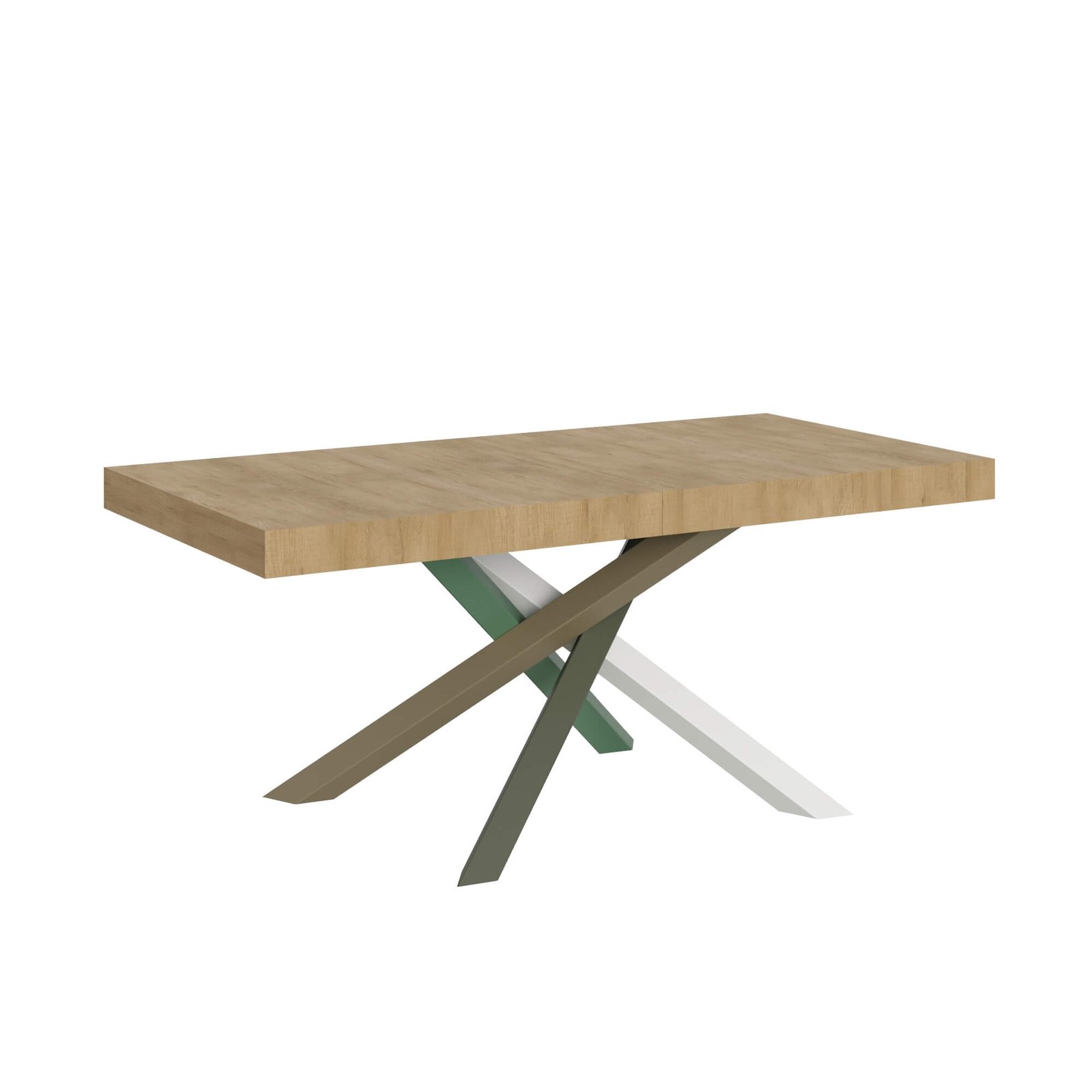 Tavolo da pranzo Allungabile - VOLANTIS Dimensioni: 180x90/440, Bordo: In tinta, Colore: Quercia Natura, Telaio: 4/A