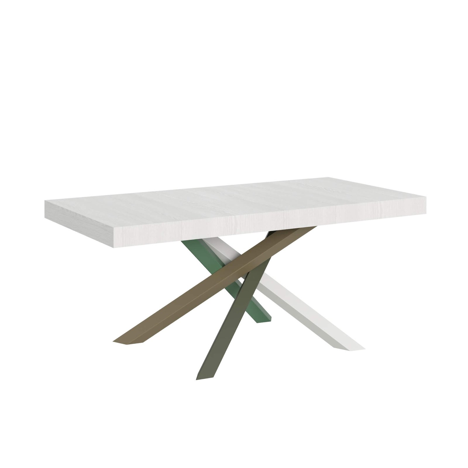 Tavolo da pranzo Allungabile - VOLANTIS Dimensioni: 180x90/440, Bordo: In tinta, Colore: Bianco Frassino, Telaio: 4/A