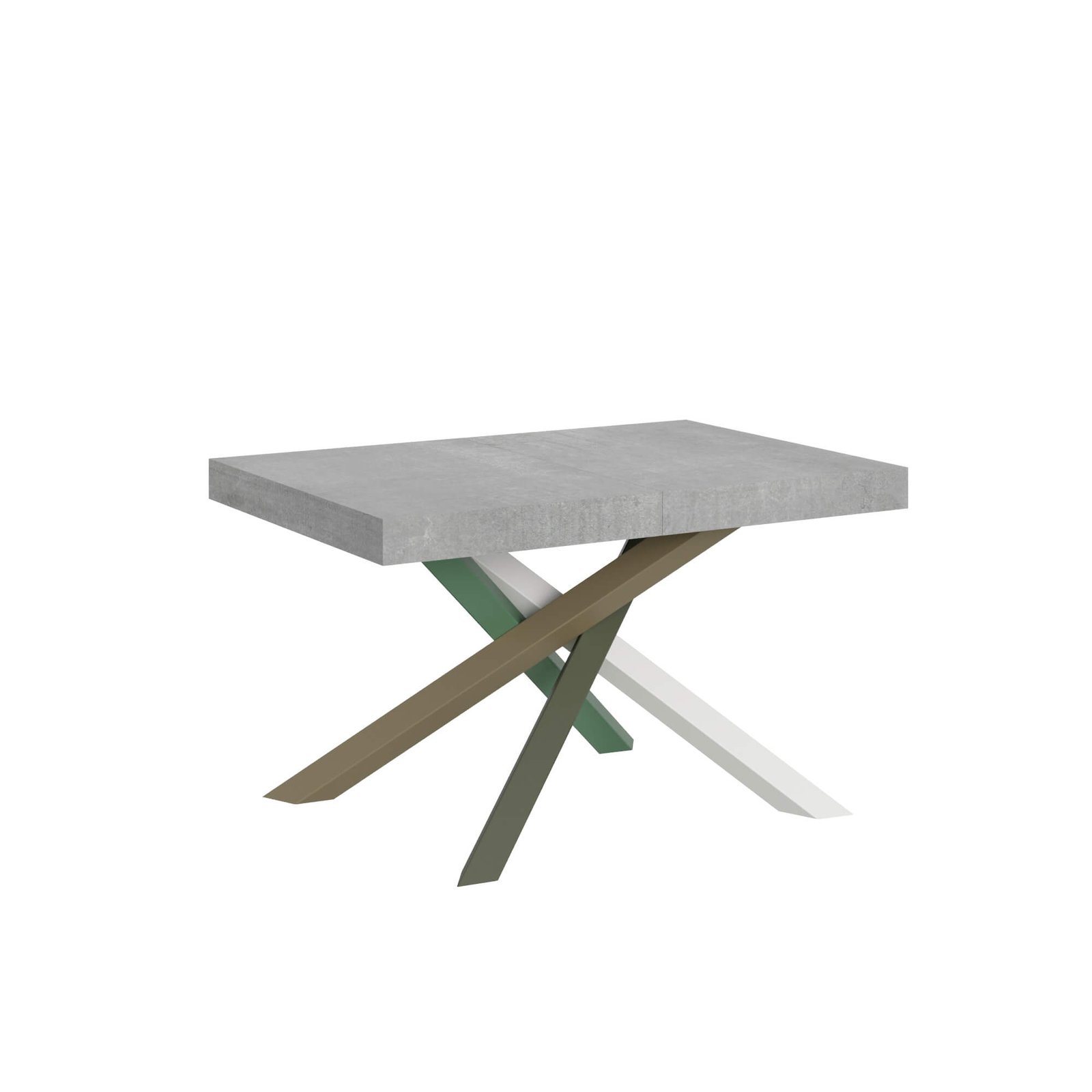 Tavolo da pranzo Allungabile - VOLANTIS Bordo: In tinta, Dimensioni: 130x90/234, Colore: Cemento, Telaio: 4/A