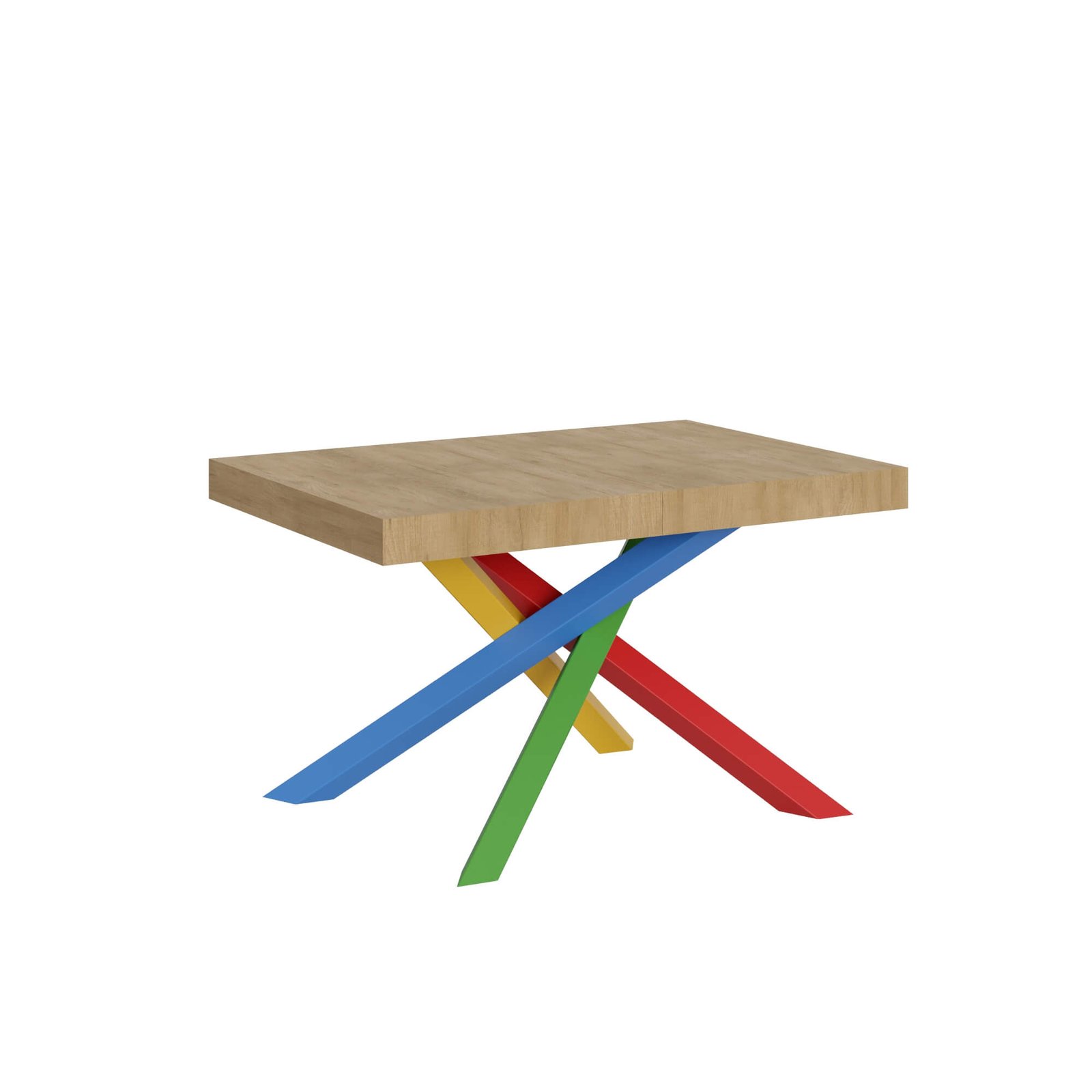 Tavolo da pranzo Allungabile - VOLANTIS Bordo: In tinta, Telaio: 4/B, Dimensioni: 130x90/390, Colore: Quercia Natura