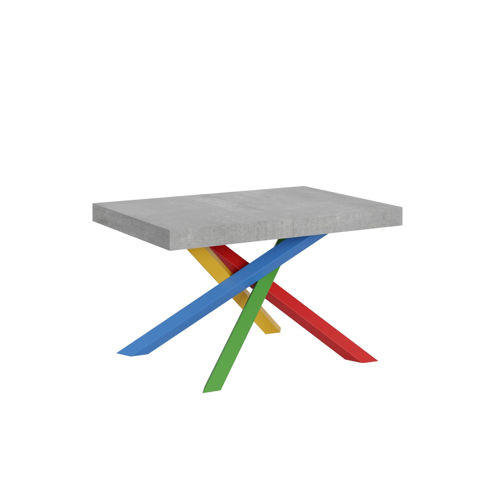 Tavolo da pranzo Allungabile - VOLANTIS Bordo: In tinta, Telaio: 4/B, Dimensioni: 130x90/234, Colore: Cemento