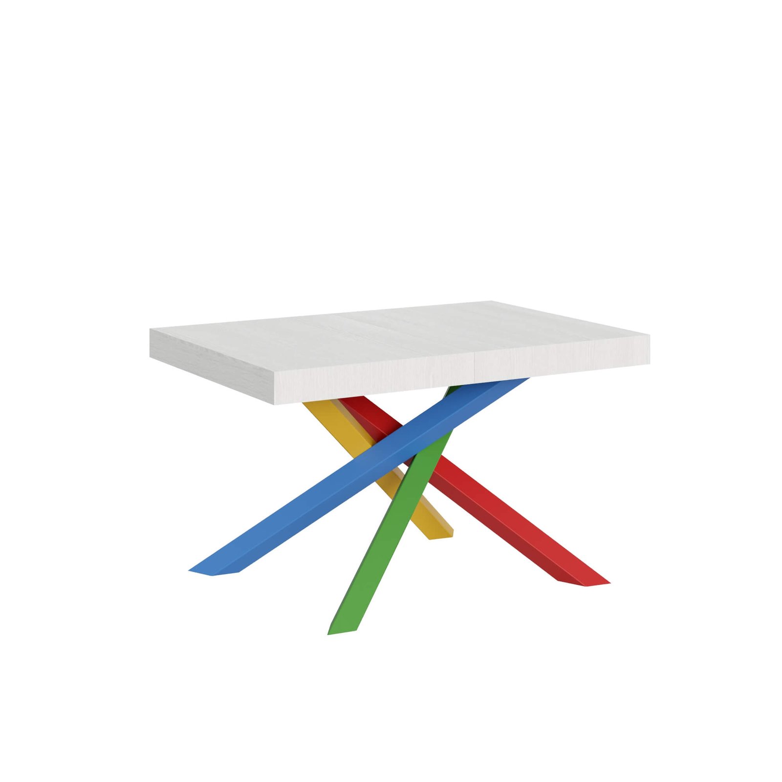 Tavolo da pranzo Allungabile - VOLANTIS Bordo: In tinta, Colore: Bianco Frassino, Telaio: 4/B, Dimensioni: 130x90/234