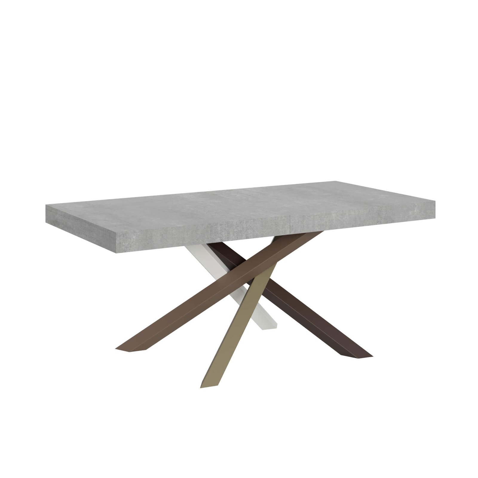 Tavolo da pranzo Allungabile - VOLANTIS Dimensioni: 200x90/460, Telaio: 4/C, Bordo: In tinta, Colore: Cemento