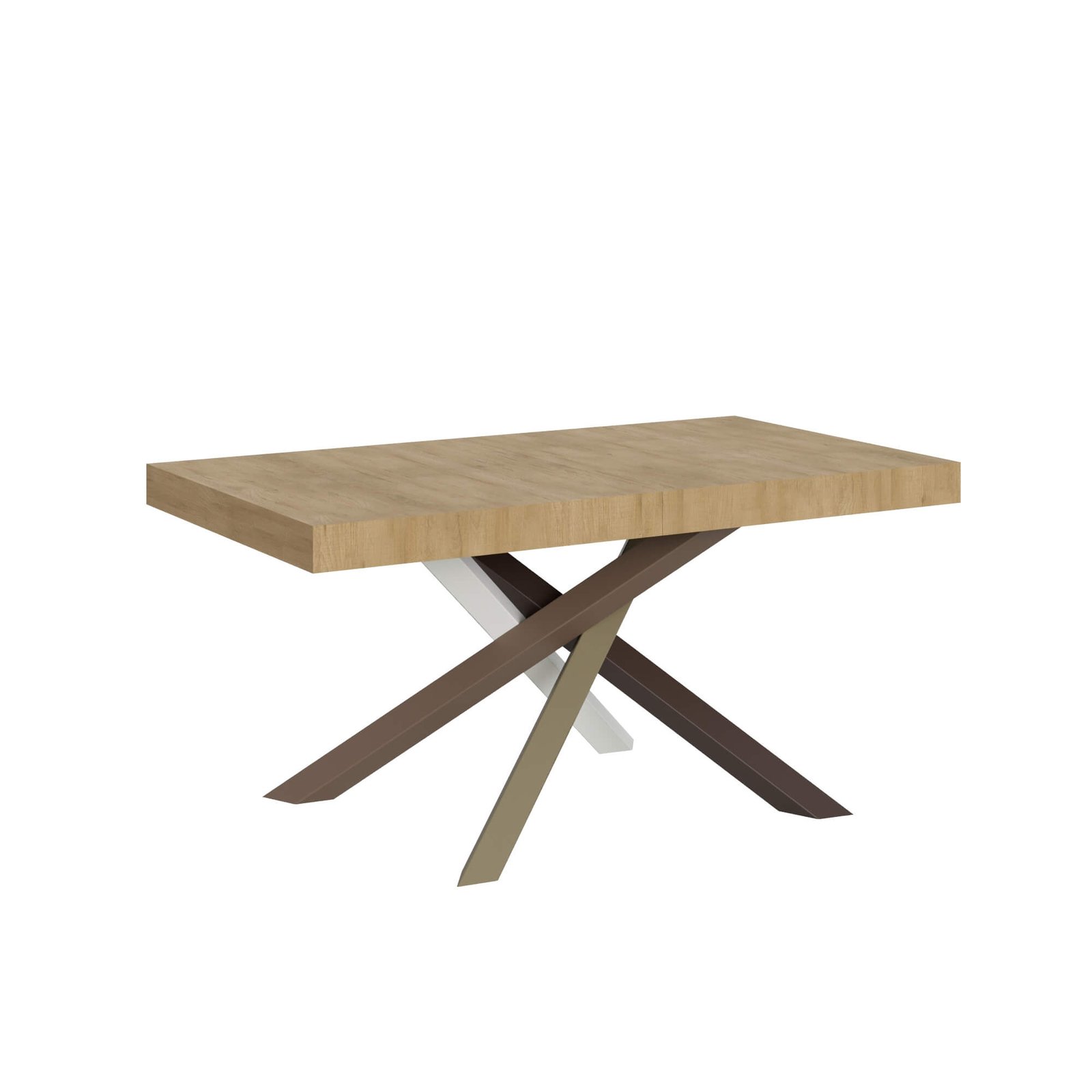 Tavolo da pranzo Allungabile - VOLANTIS Dimensioni: 160x90/420, Telaio: 4/C, Bordo: In tinta, Colore: Quercia Natura