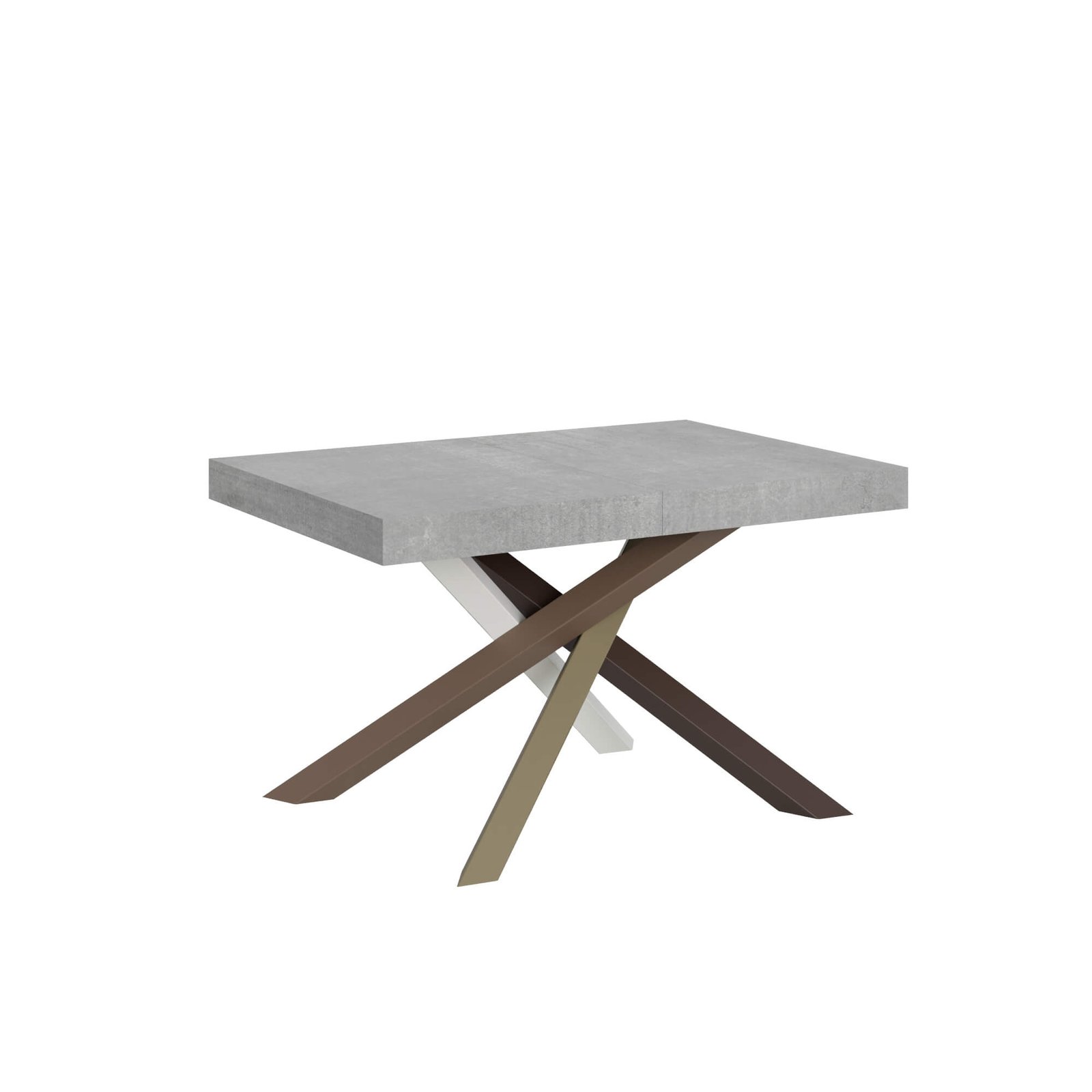 Tavolo da pranzo Allungabile - VOLANTIS Telaio: 4/C, Bordo: In tinta, Colore: Cemento, Dimensioni: 130x90/390