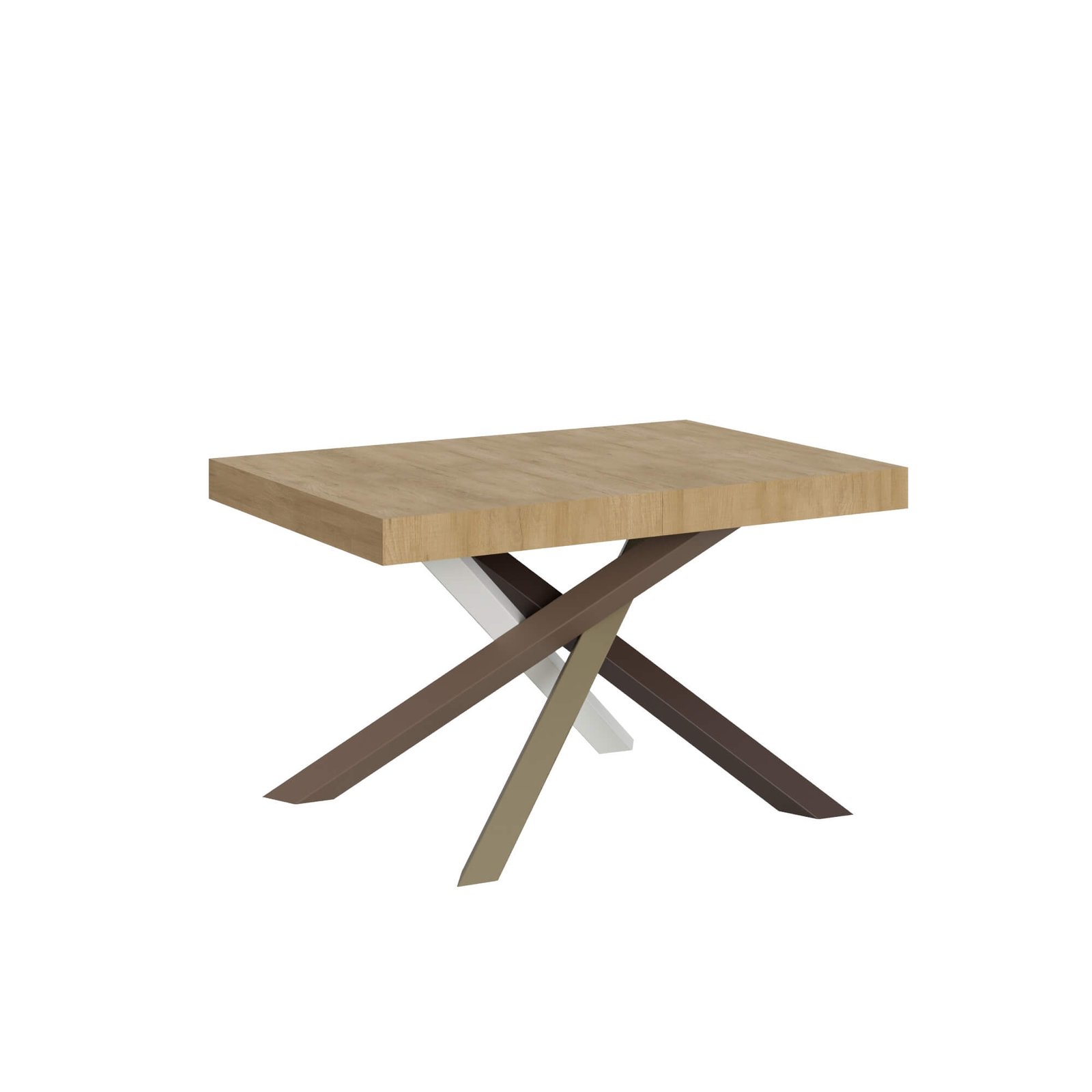 Tavolo da pranzo Allungabile - VOLANTIS Telaio: 4/C, Bordo: In tinta, Dimensioni: 130x90/390, Colore: Quercia Natura