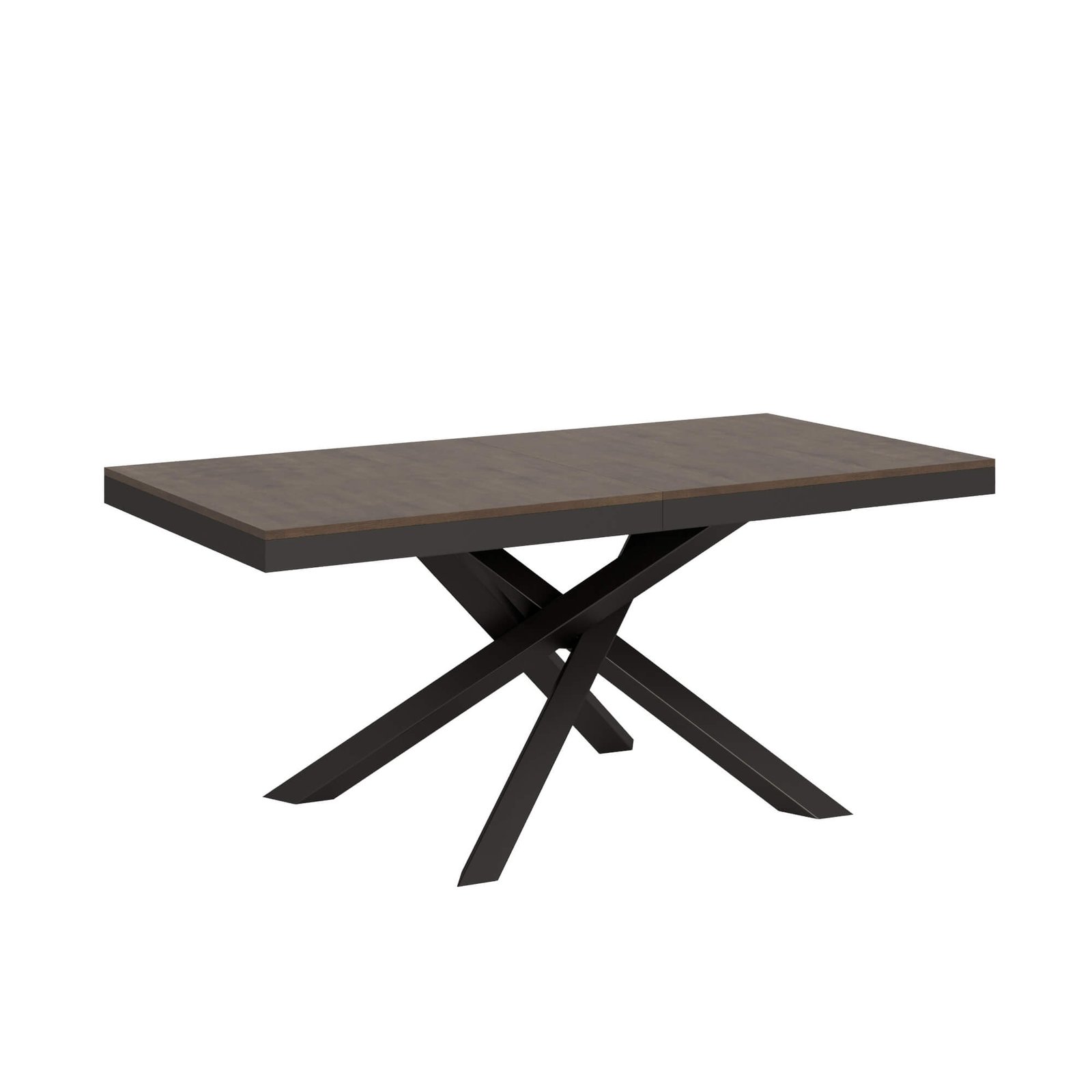 Tavolo da pranzo Allungabile - VOLANTIS Colore: Noce, Telaio: Antracite, Dimensioni: 180x90/440, Bordo: Antracite