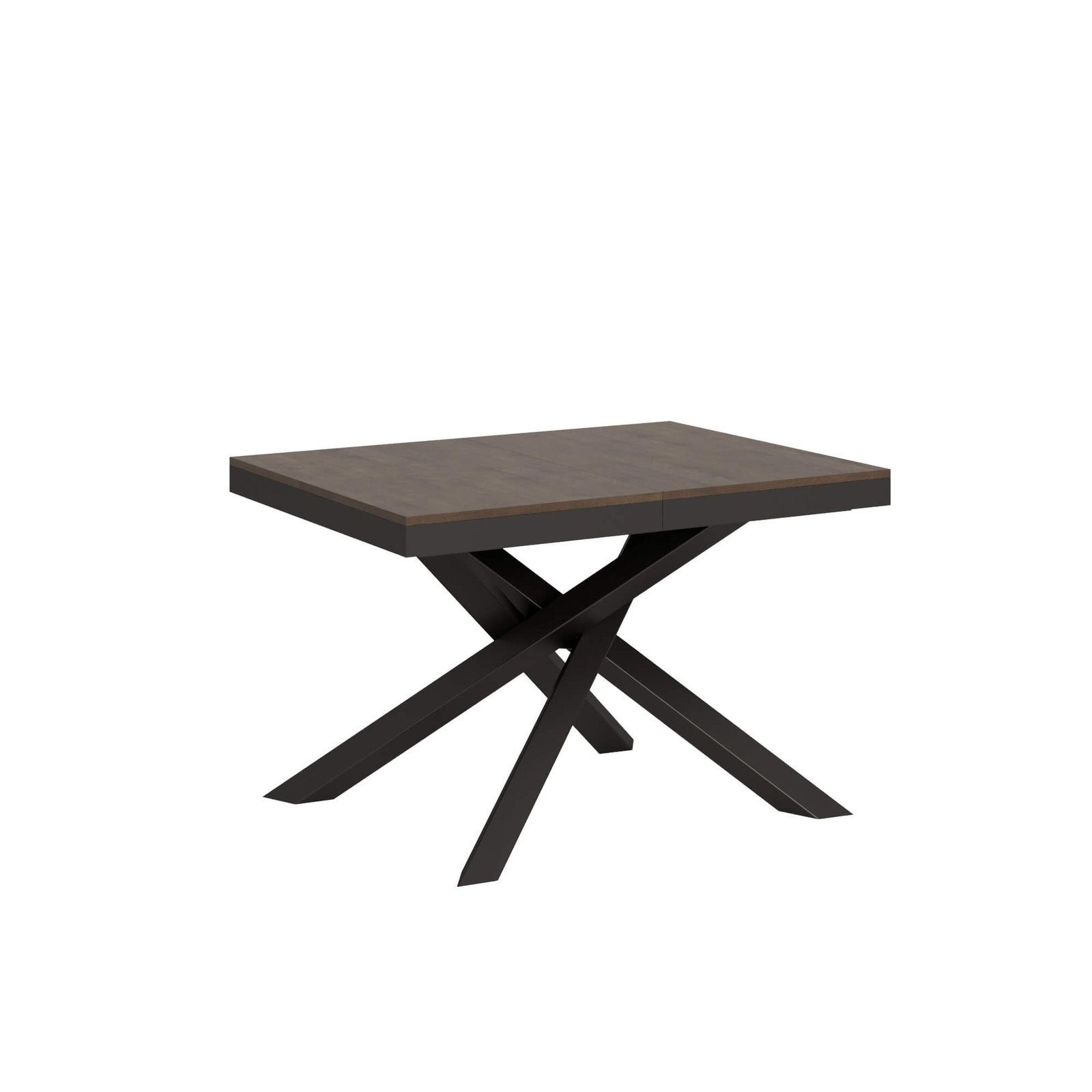 Tavolo da pranzo Allungabile - VOLANTIS Colore: Noce, Telaio: Antracite, Dimensioni: 120x90/380, Bordo: Antracite
