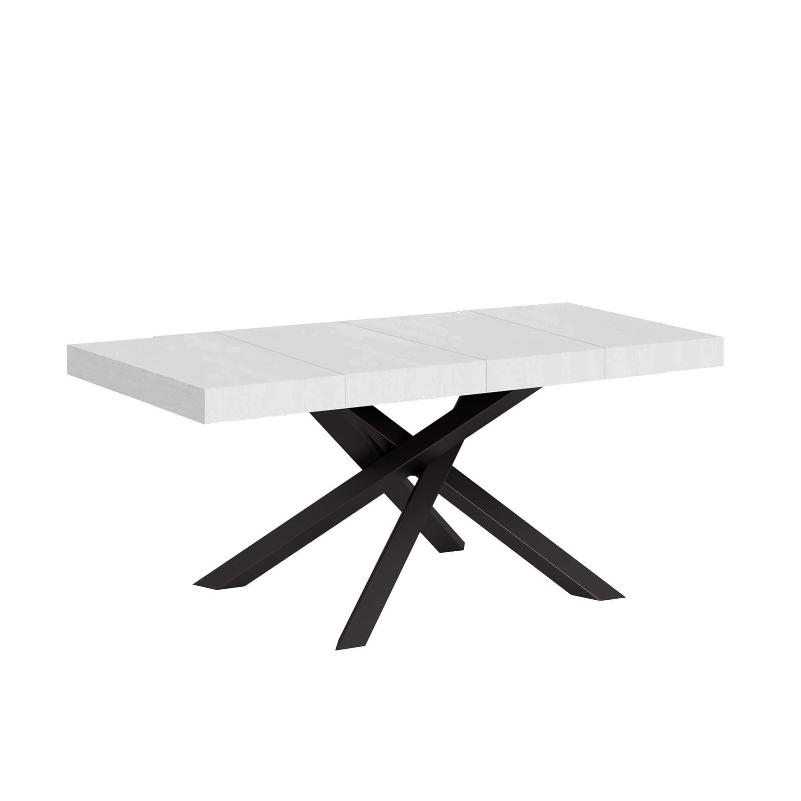Tavolo da pranzo Allungabile - VOLANTIS PREMIUM Dimensioni: 130x90/234, Colore: Bianco Frassino, Telaio: Antracite