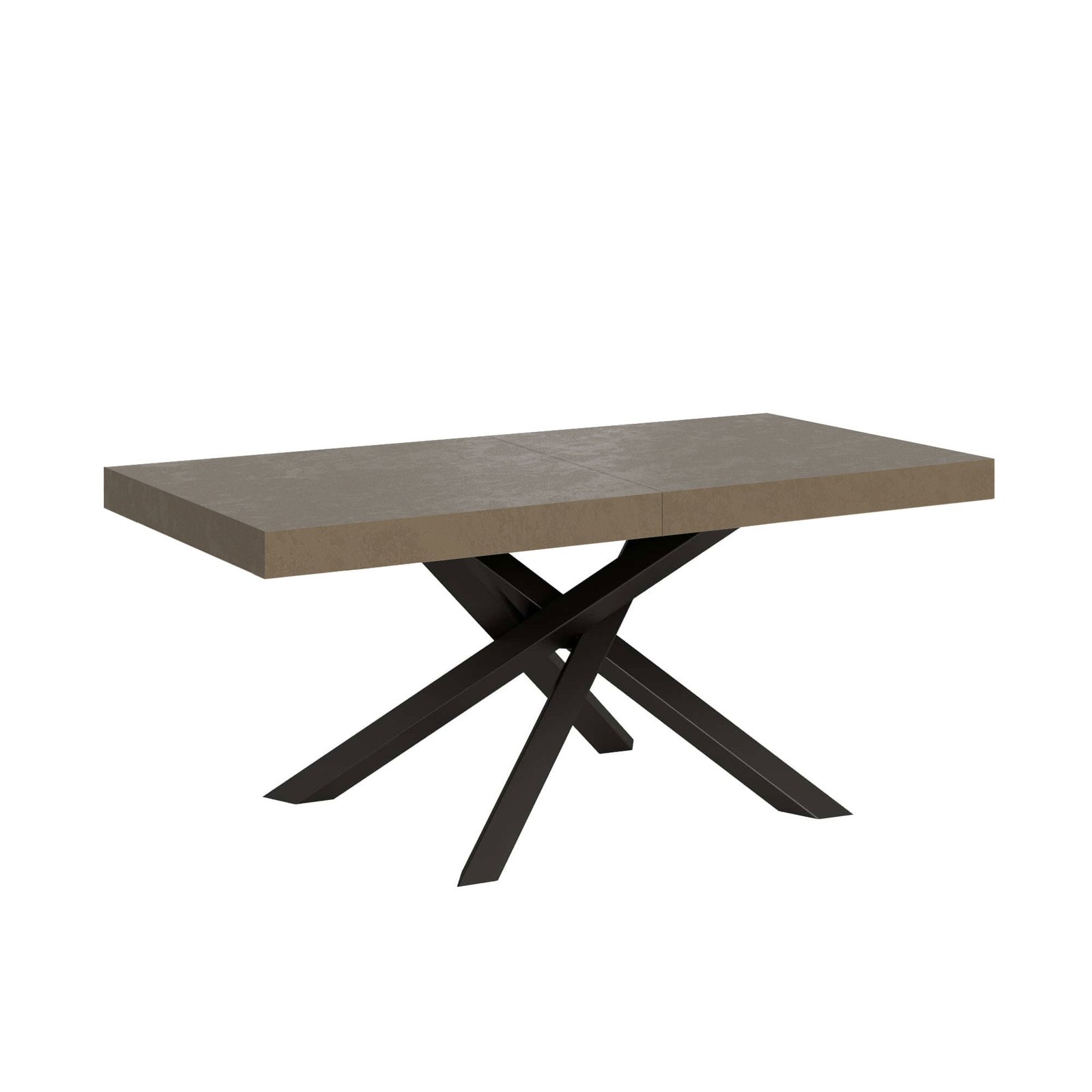 Tavolo da pranzo Allungabile - VOLANTIS PREMIUM Dimensioni: 180x90/284, Telaio: Antracite, Colore: Tortora