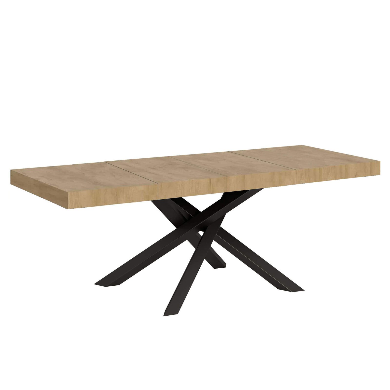 Tavolo da pranzo Allungabile - VOLANTIS PREMIUM Telaio: Antracite, Colore: Quercia Natura, Dimensioni: 160x90/264