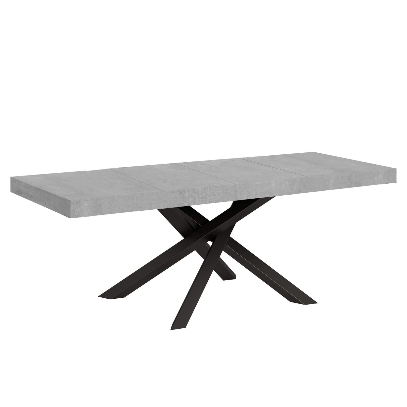 Tavolo da pranzo Allungabile - VOLANTIS PREMIUM Dimensioni: 200x90/304, Telaio: Antracite, Colore: Cemento