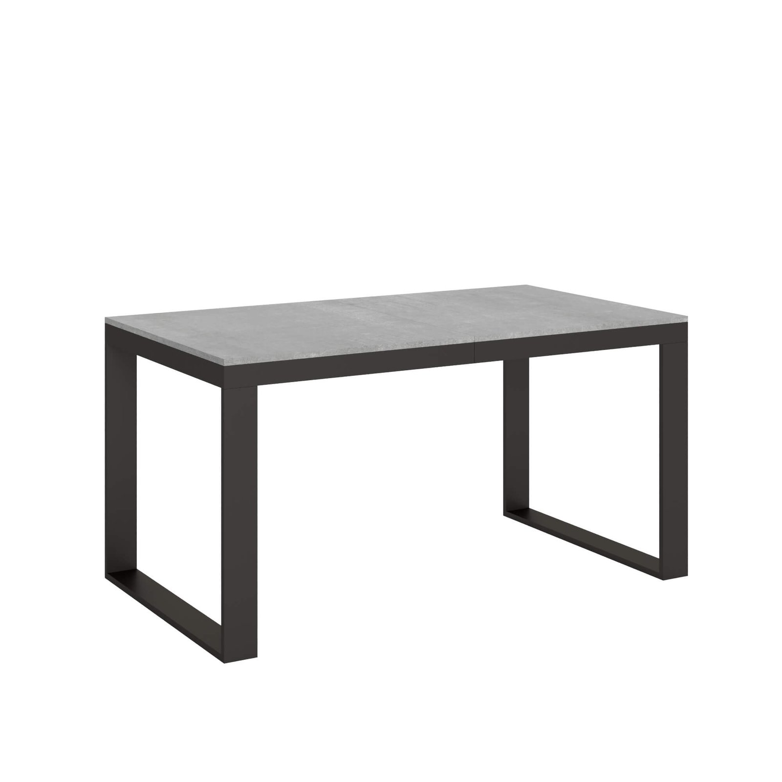 Tavolo da pranzo Allungabile - TECNO Colore: Cemento, Bordo: Antracite, Dimensioni: 90x160/420
