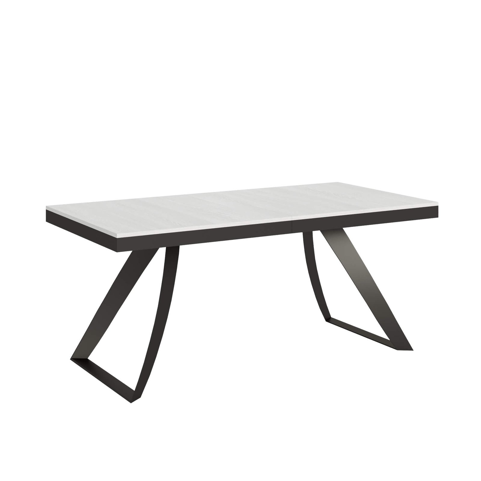 Tavolo da pranzo Allungabile - PROXY Bordo: Antracite, Colore: Bianco Frassino, Dimensioni: 90x180/284