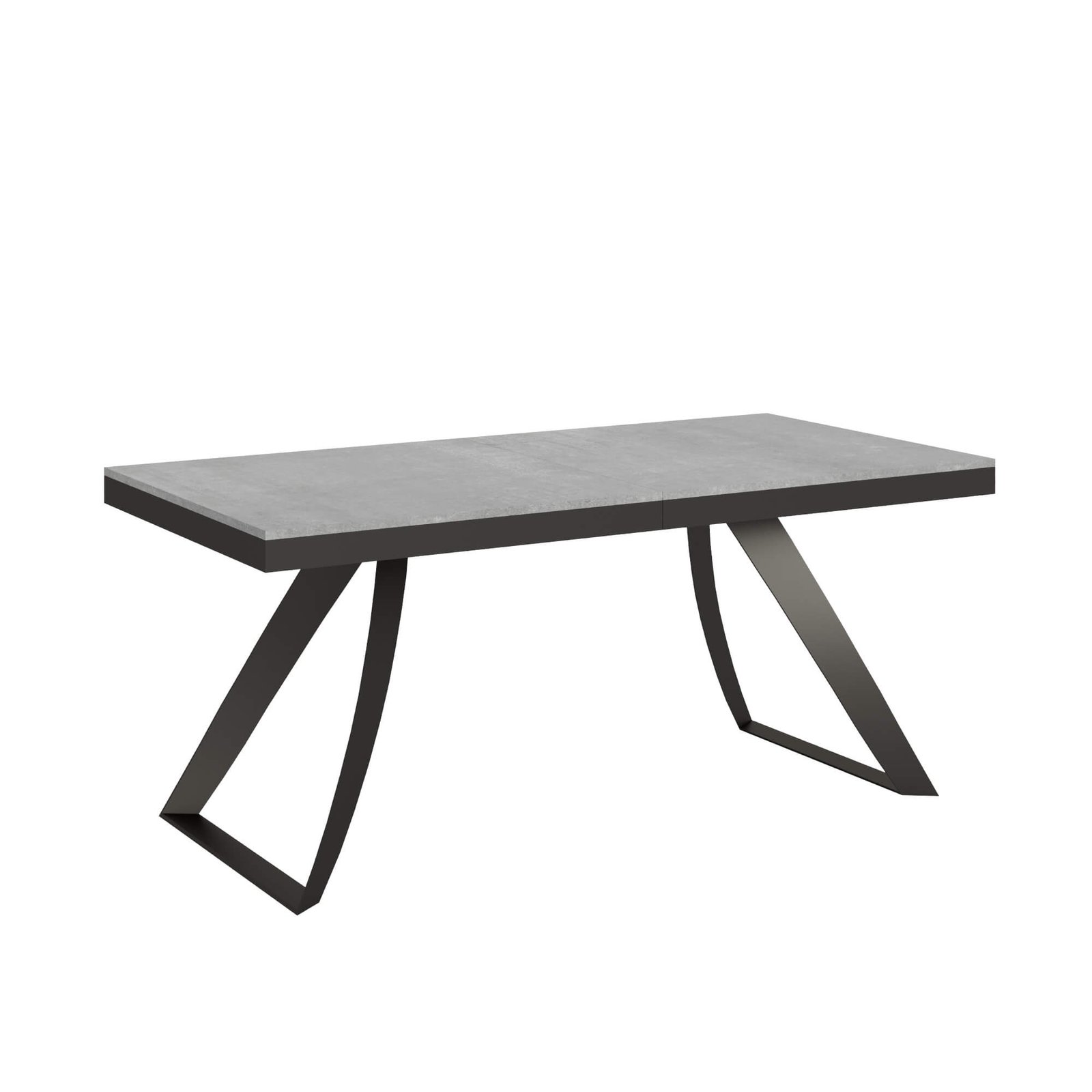 Tavolo da pranzo Allungabile - PROXY Colore: Cemento, Bordo: Antracite, Dimensioni: 90x180/284