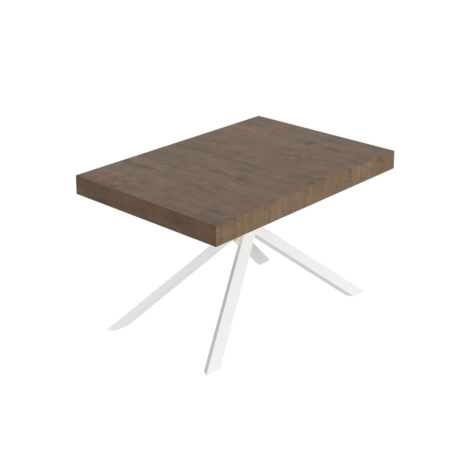Tavolo da pranzo Allungabile - NIKET Telaio: Bianco, Colore: Noce, Dimensioni: 140x90/400