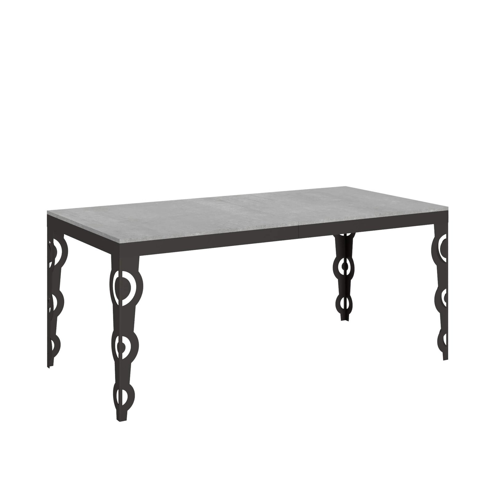 Tavolo da pranzo Allungabile - KARAMAY Dimensioni: 90x180/440, Colore: Cemento, Bordo: Antracite