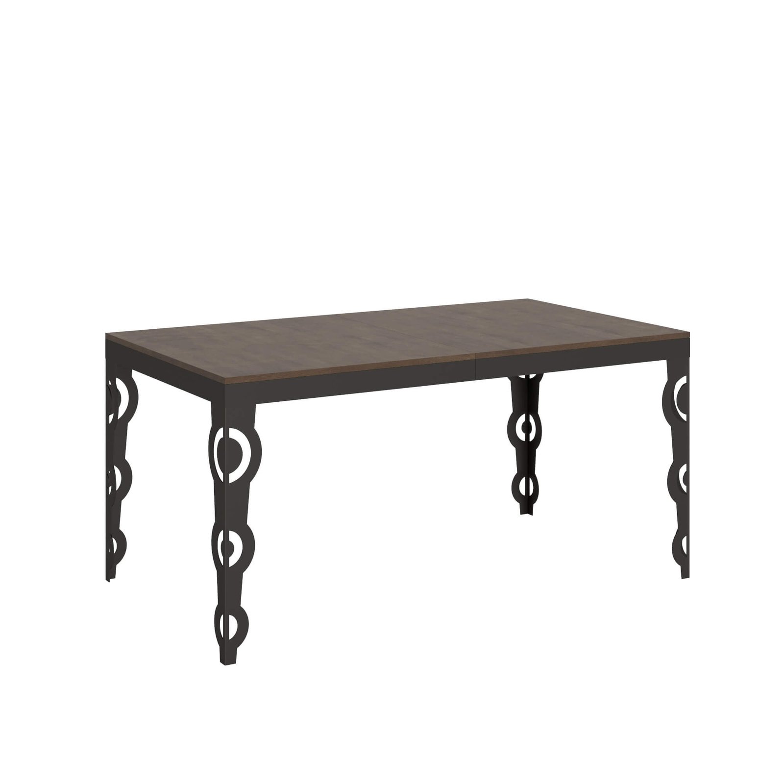 Tavolo da pranzo Allungabile - KARAMAY Colore: Noce, Dimensioni: 90x160/264, Bordo: Antracite