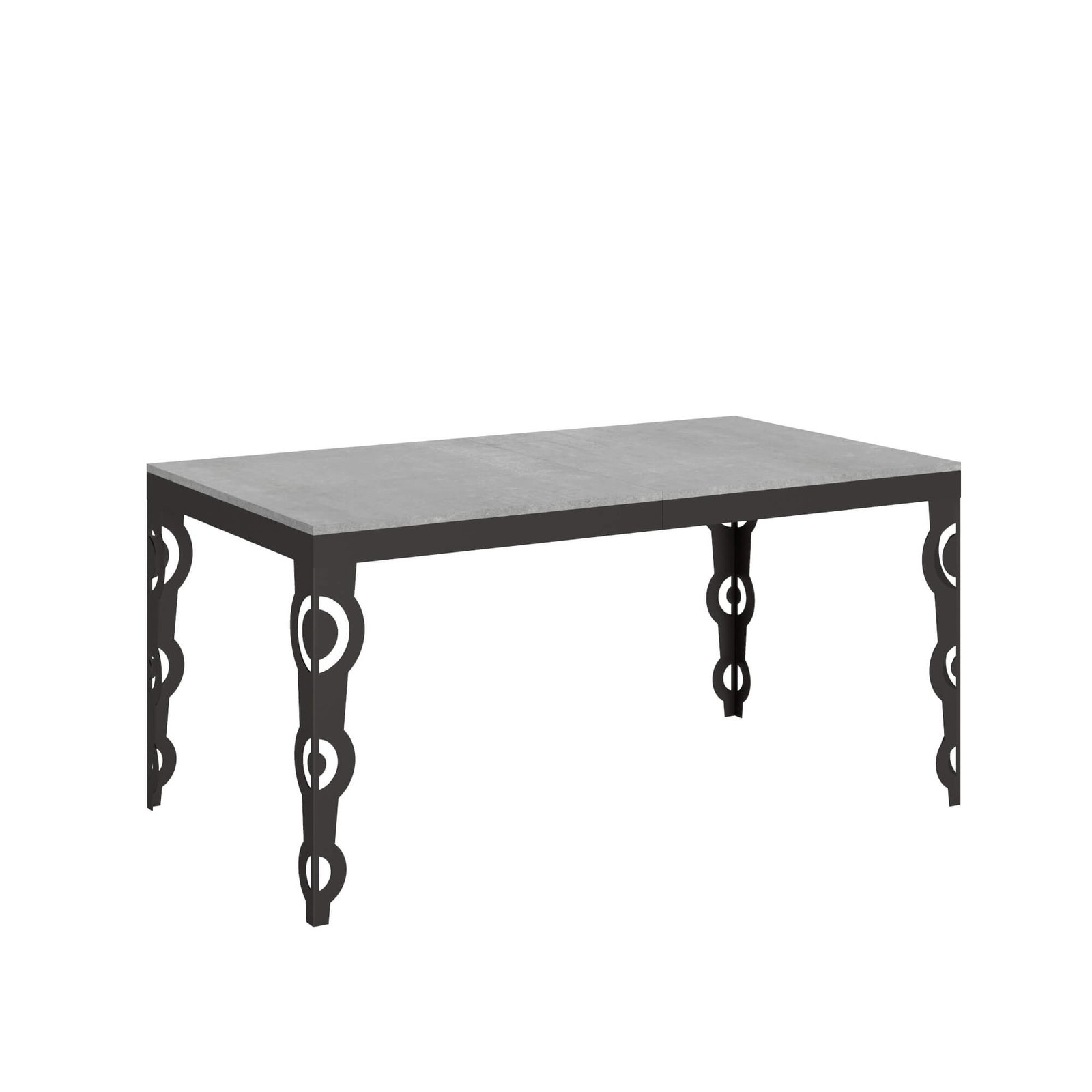 Tavolo da pranzo Allungabile - KARAMAY Colore: Cemento, Dimensioni: 90x160/264, Bordo: Antracite