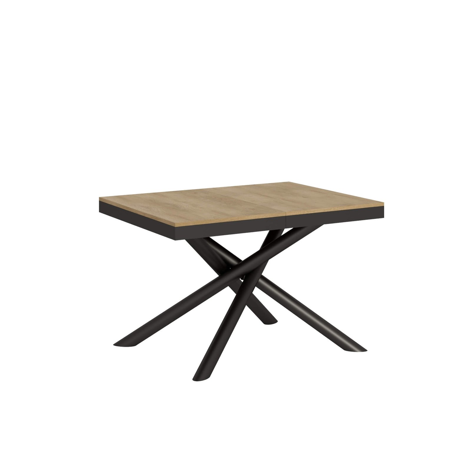 Tavolo da pranzo Allungabile - FAMAS Colore: Quercia Natura, Dimensioni: 90x120/380, Bordo: Antracite