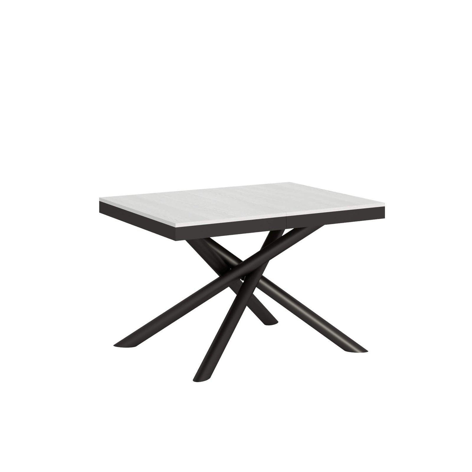 Tavolo da pranzo Allungabile - FAMAS Dimensioni: 90x120/380, Colore: Bianco Frassino, Bordo: Antracite