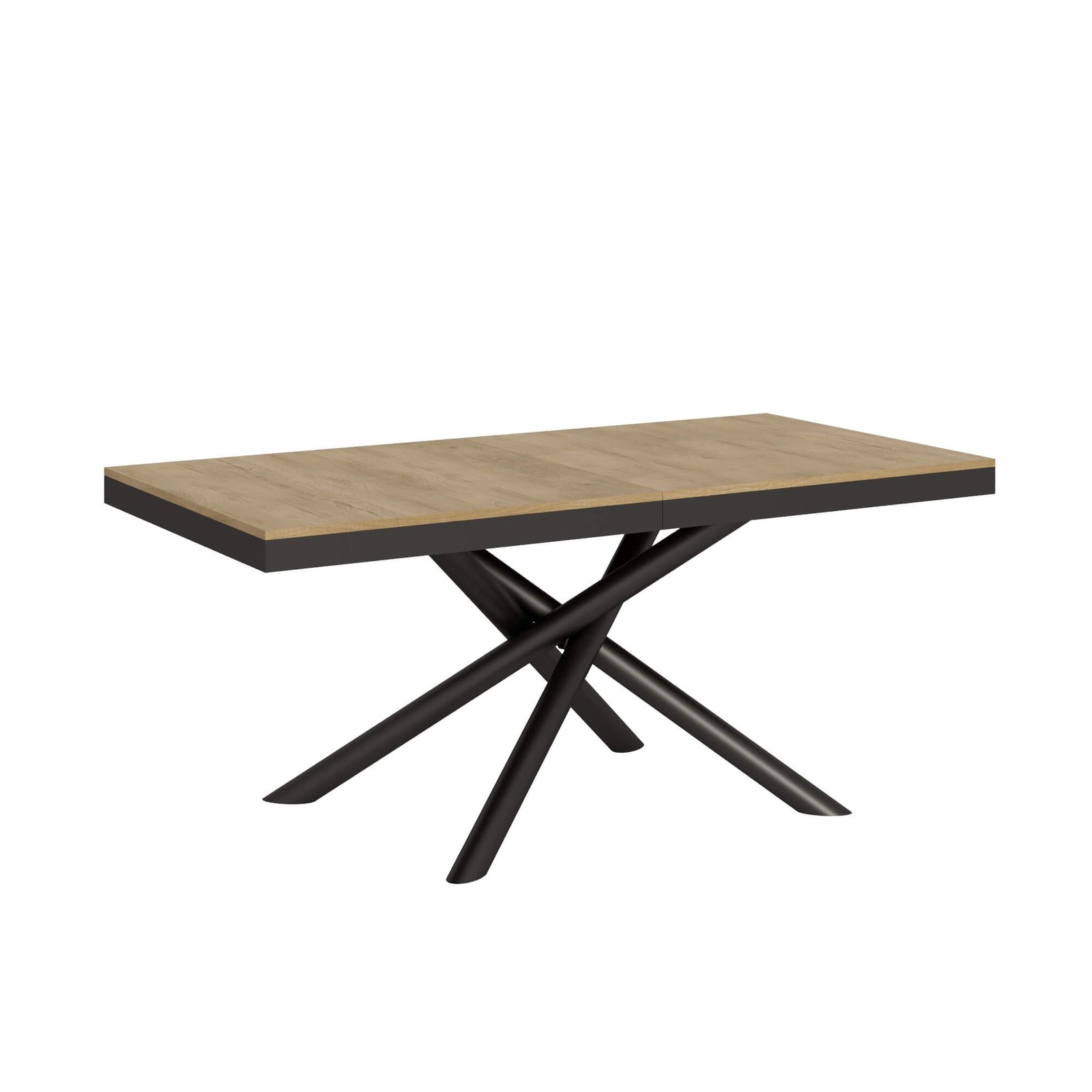 Tavolo da pranzo Allungabile - FAMAS Colore: Quercia Natura, Dimensioni: 90x180/284, Bordo: Antracite