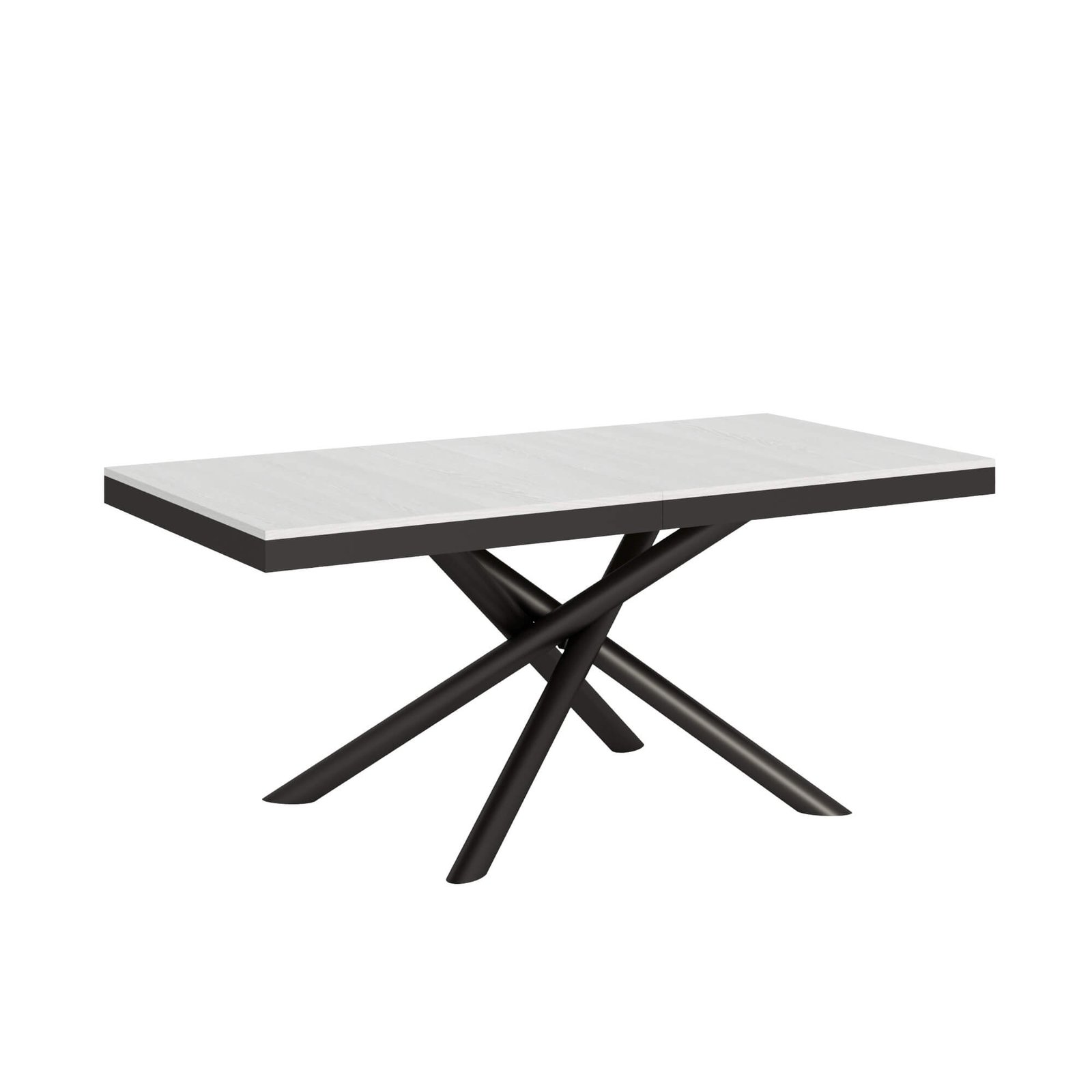 Tavolo da pranzo Allungabile - FAMAS Dimensioni: 90x180/284, Colore: Bianco Frassino, Bordo: Antracite
