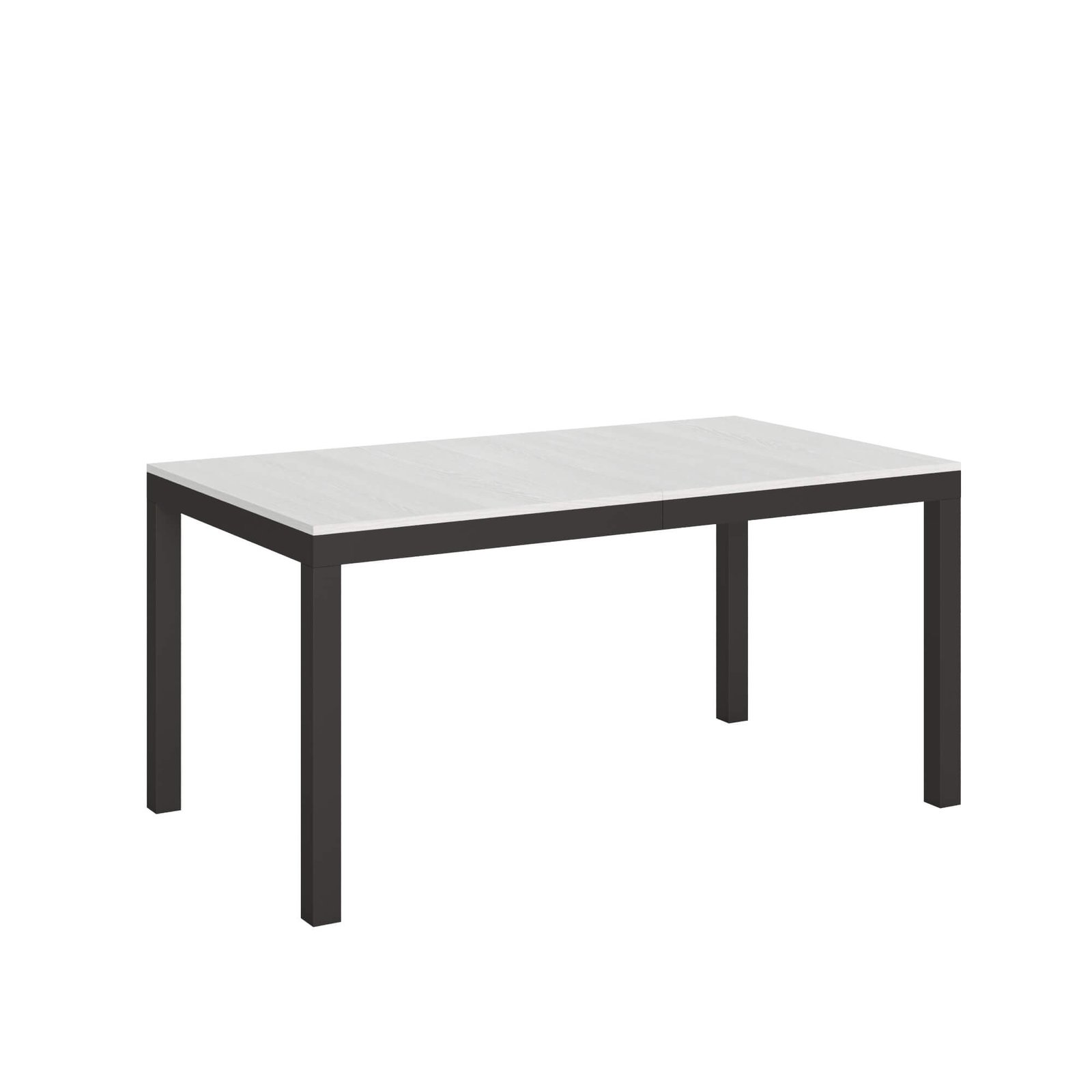 Tavolo da pranzo Allungabile - EVERYDAY Bordo: Antracite, Dimensioni: 90x160/264, Colore: Bianco Frassino