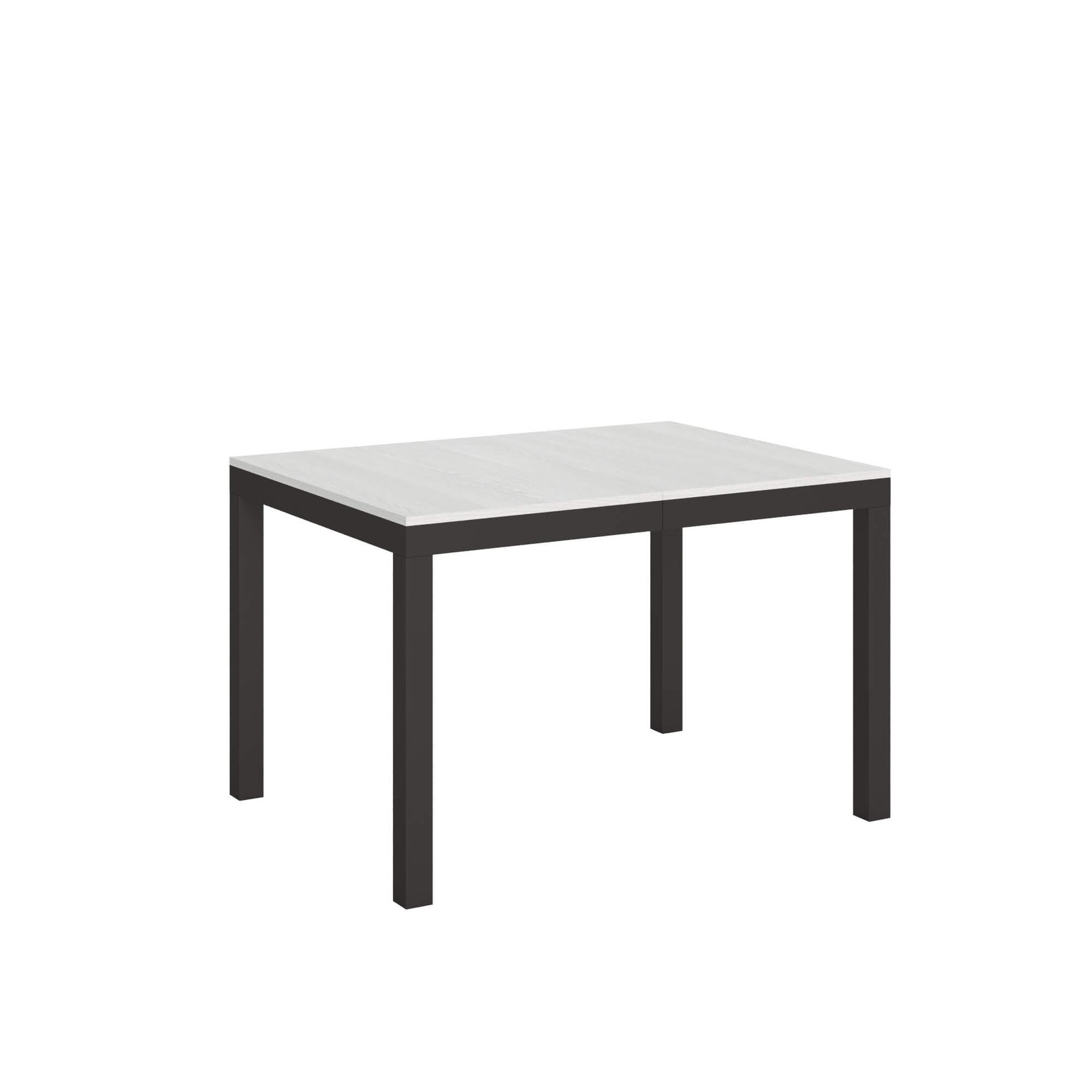 Tavolo da pranzo Allungabile - EVERYDAY Bordo: Antracite, Dimensioni: 90x120/224, Colore: Bianco Frassino
