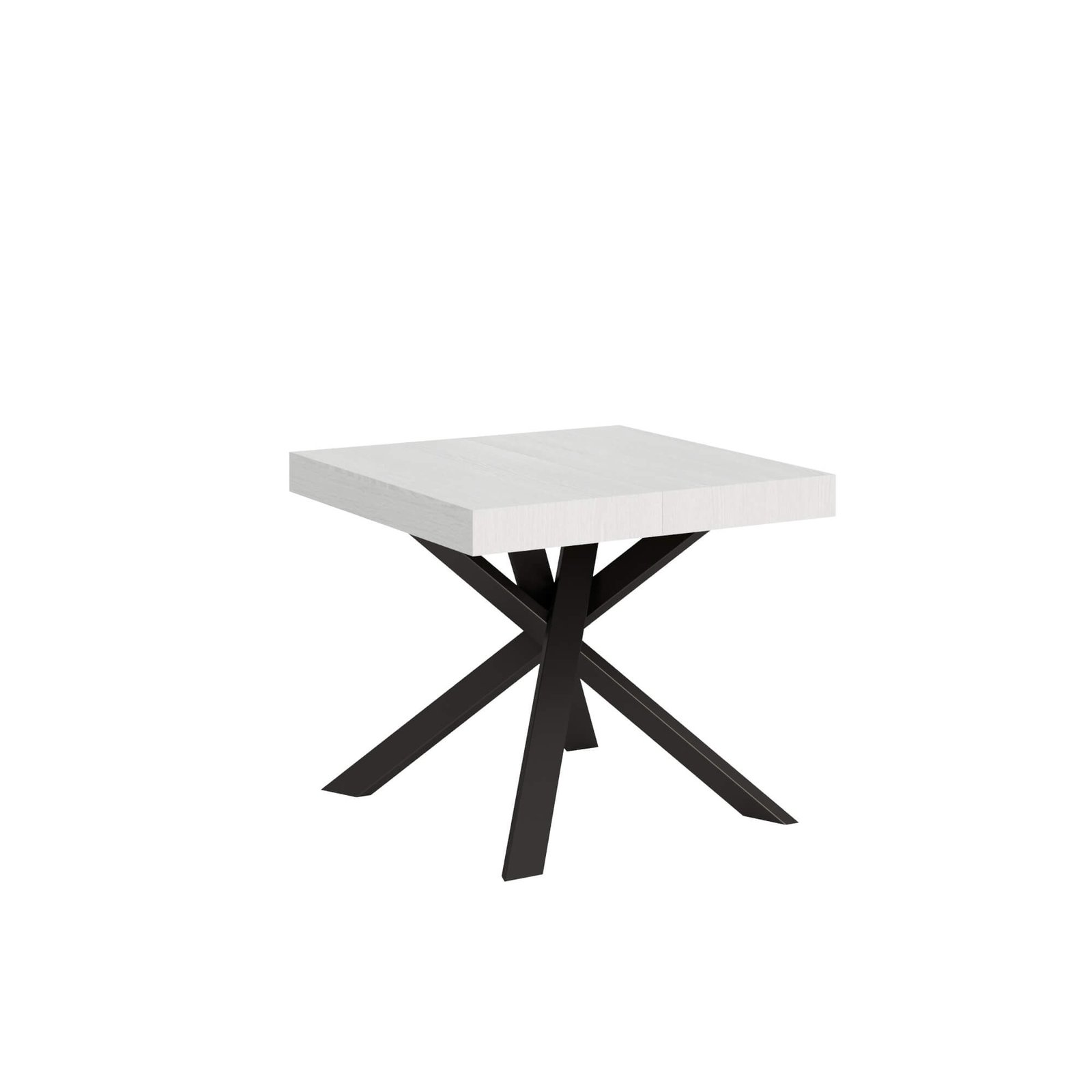 Tavolo da pranzo Allungabile - CLERK Colore: Bianco Frassino, Telaio: Antracite