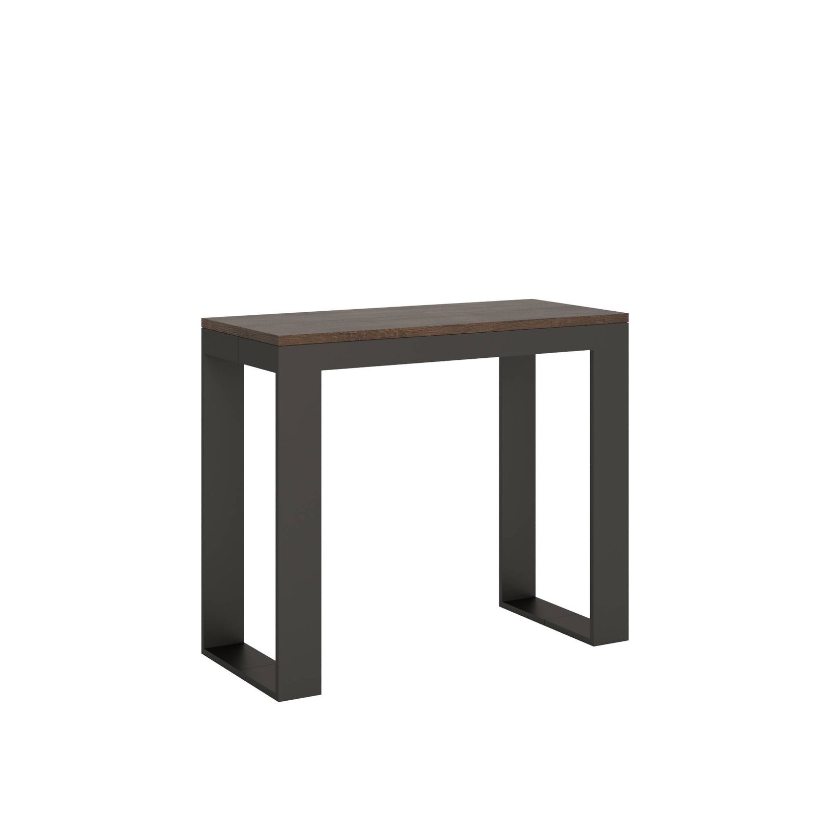 Consolle allungabile - TECNO Dimensioni: 90x40/196, Telaio: Antracite, Bordo: Antracite, Colore: Noce