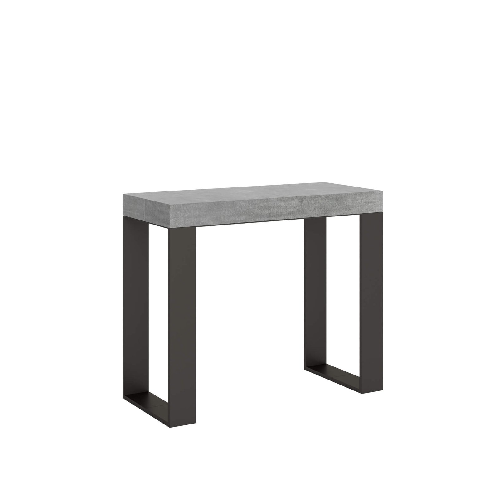 Consolle allungabile - TECNO Dimensioni: 90x40/300, Colore: Cemento, Telaio: Antracite, Bordo: In tinta