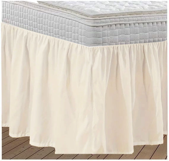Quilted Quilted Swivel Flounce Double Bed Drawer Ruffle Skirt - Picture 9 of 13