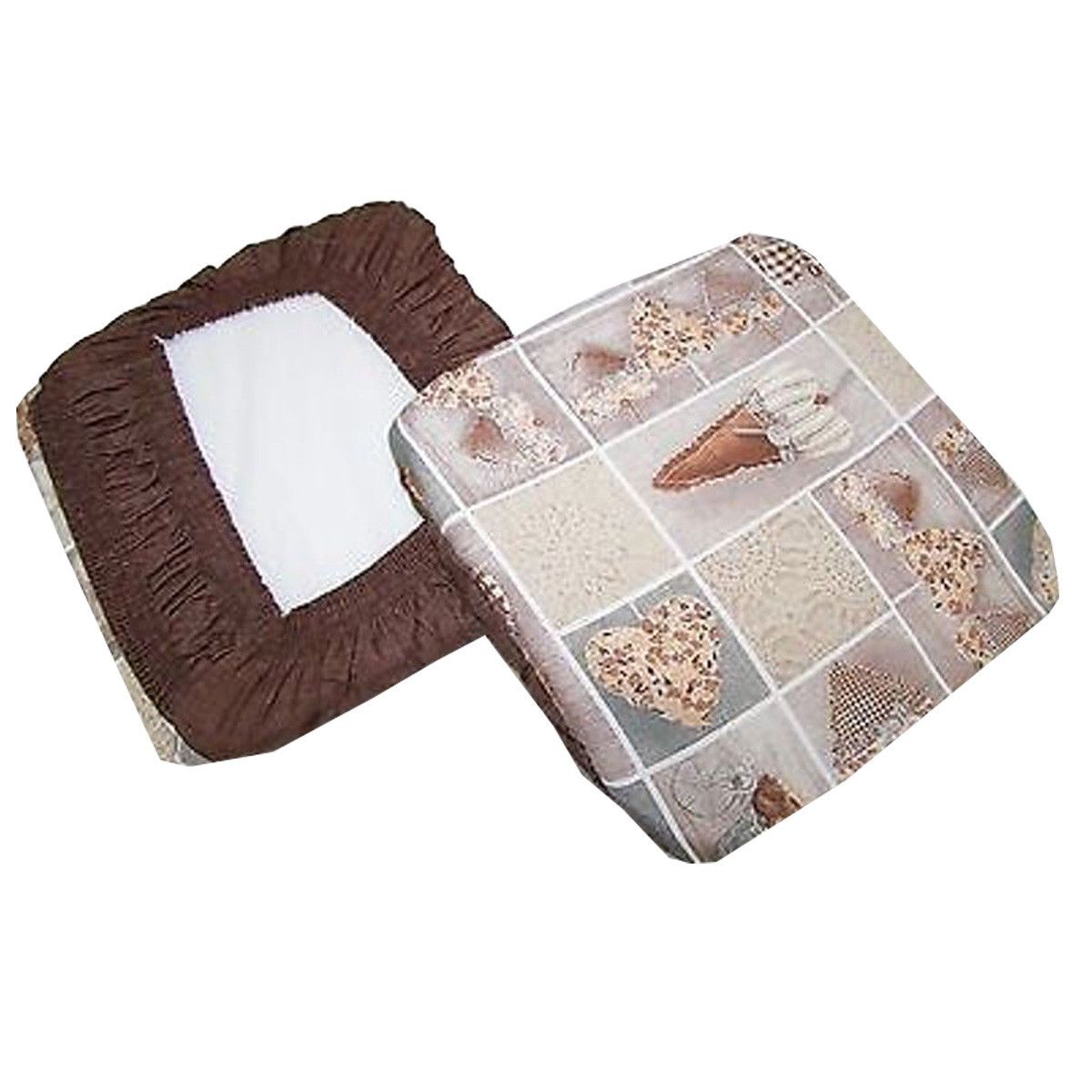 Cuscini Sedie Imbottiti A Forma Di Cuore - Set 6 Pezzi Grigio Con Elastici Per Cucina O Sala Da Pranzo - Foto 3