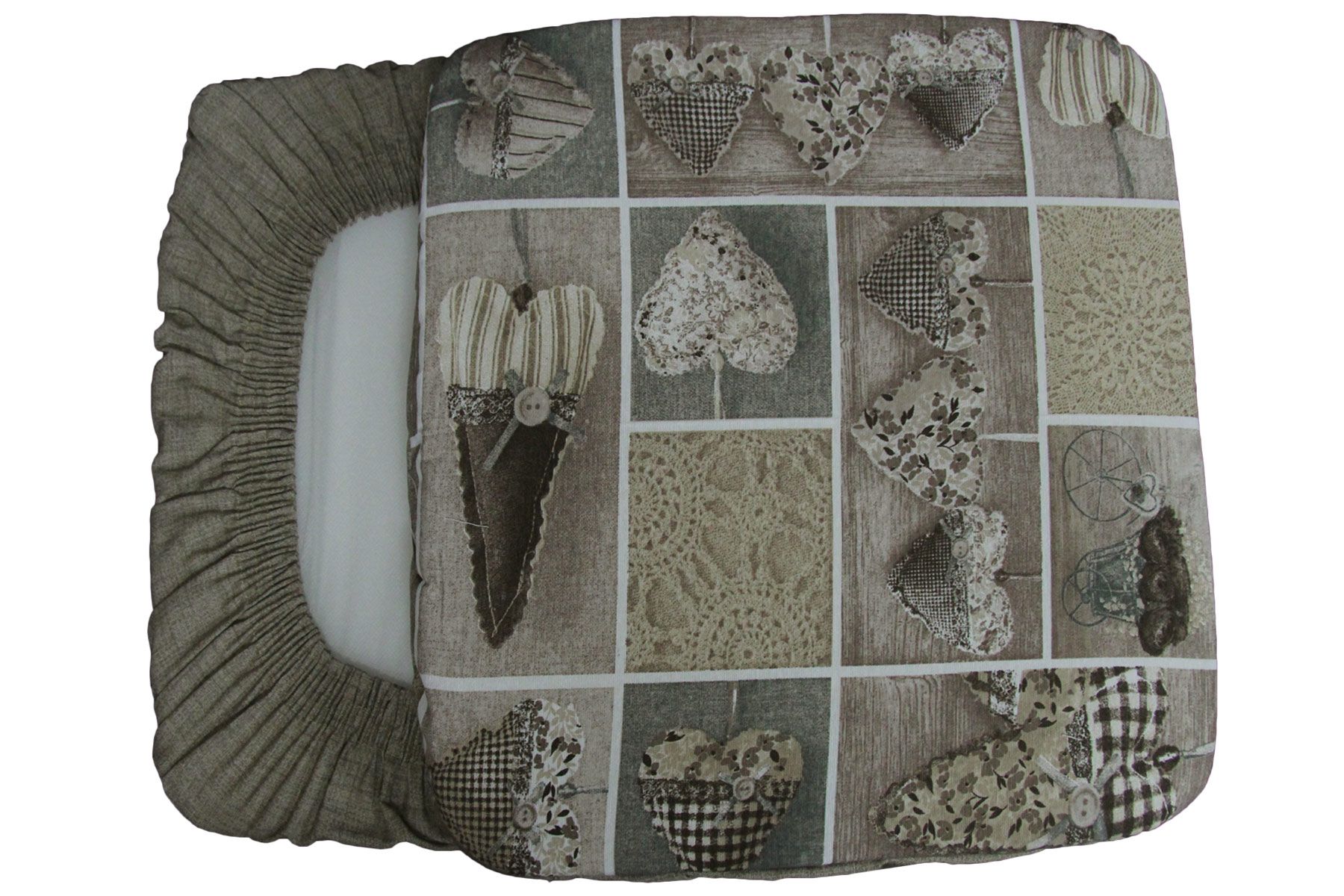 Cuscini Sedie Imbottiti A Forma Di Cuore - Set 6 Pezzi Grigio Con Elastici Per Cucina O Sala Da Pranzo - Foto 6