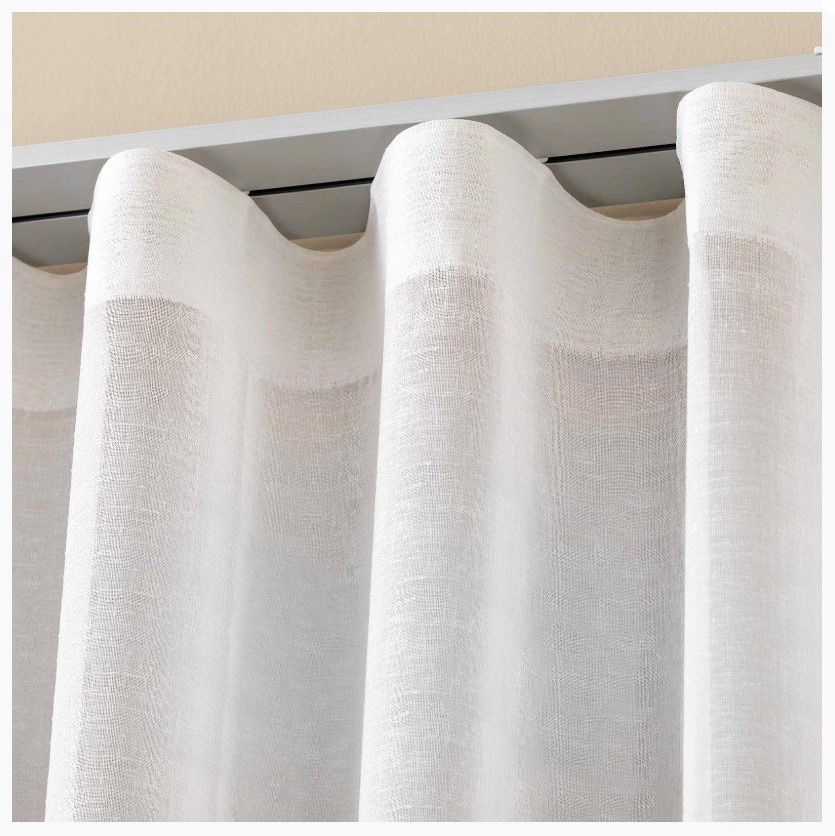Vision Home Tende plissettate semi-velate naturali in misto lino testurizzato, per filtrare la luce, 213,4 cm, per soggiorno, camera da letto, tende