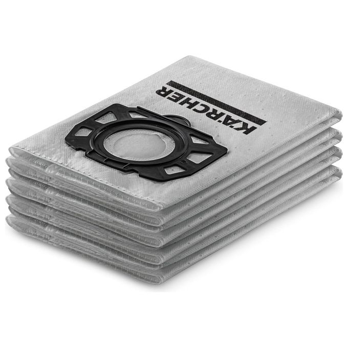 K&auml;rcher 2.863-355.0 Sacchetti Filtro in Tessuto Non Tessuto 5 Strati per WD 4-6 KWD 4-6 MV 4-6 4 pz colore Grigio