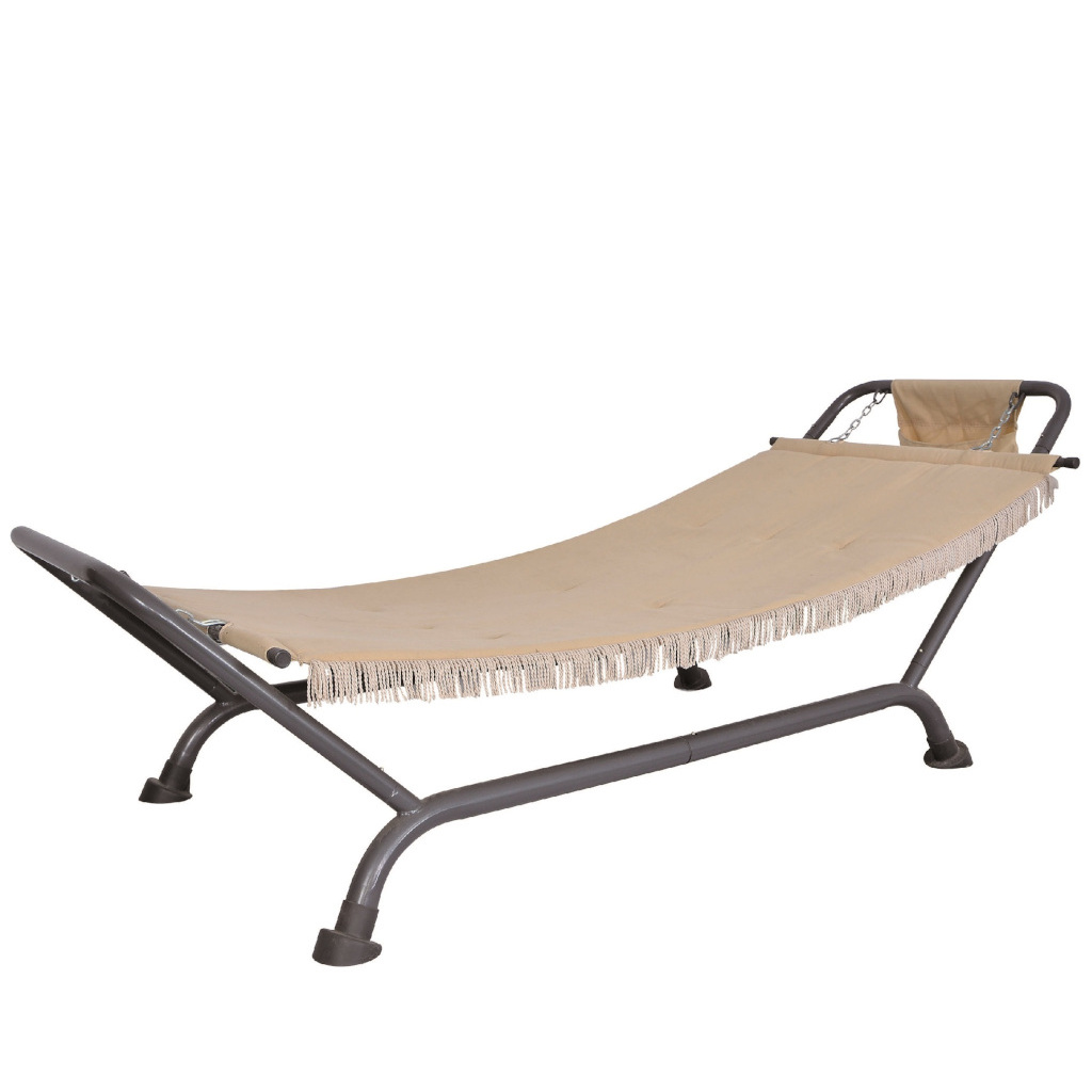 AMACA BEIGE 232X96X78HCM CON STRUTTURA GRIGIA