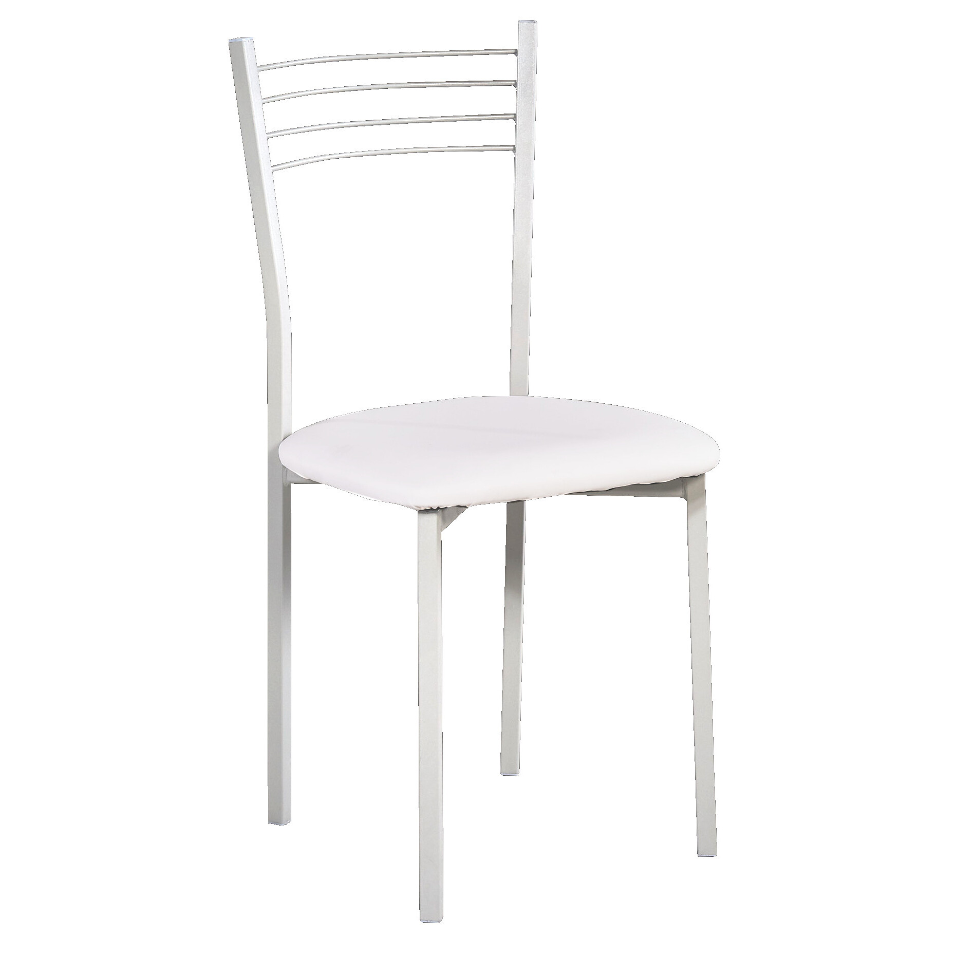 SEDIA IN METALLO BIANCA E FONDO BIANCO 47X39X90H C