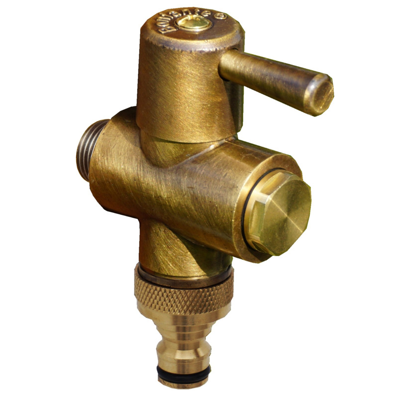 VALVOLA 1/2" M CON RACCORDO PORTAGOMMA IN OTTONE