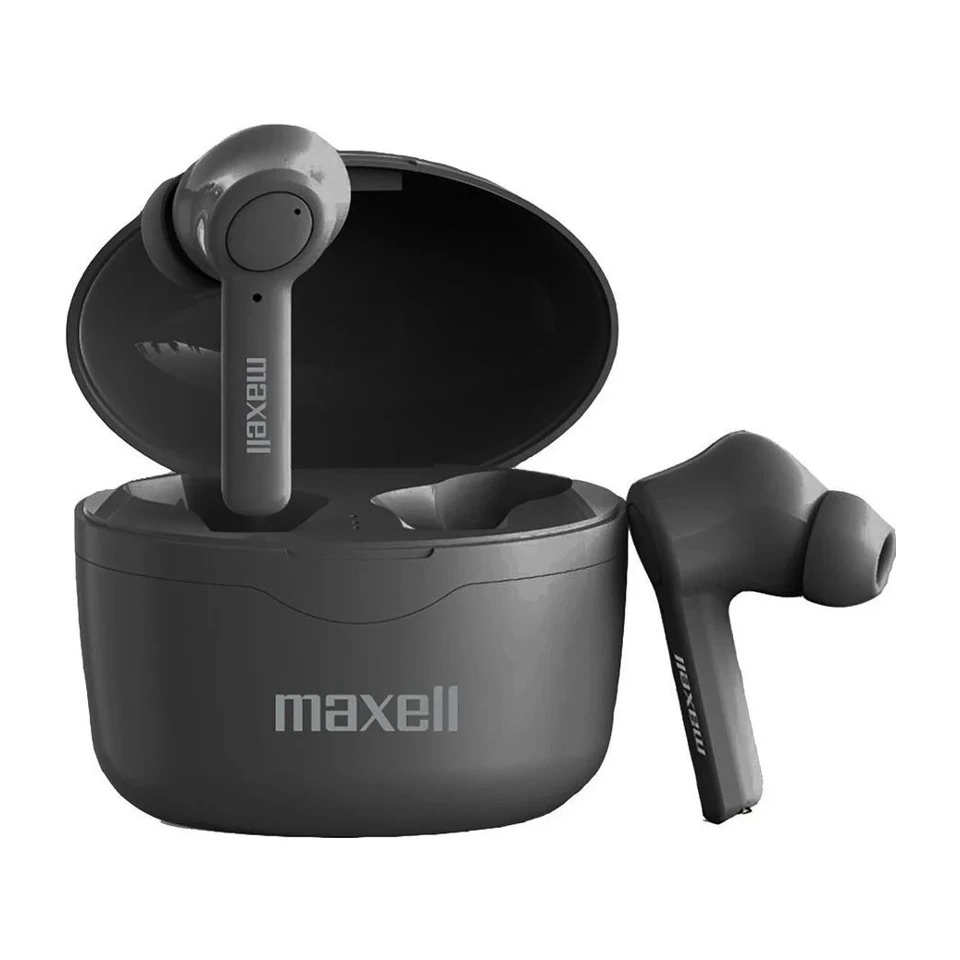 Image of Cuffie wireless in-ear Maxell Bass 13 Sync Up con Bluetooth e custodia di ricarica nera