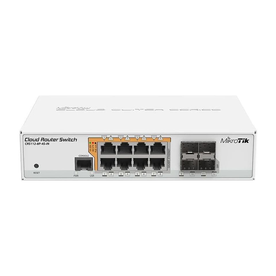 Image of Switch di rete Mikrotik CRS112-8P-4S-IN Gigabit Ethernet (10/100/1000) con Power over Ethernet (PoE) Bianco