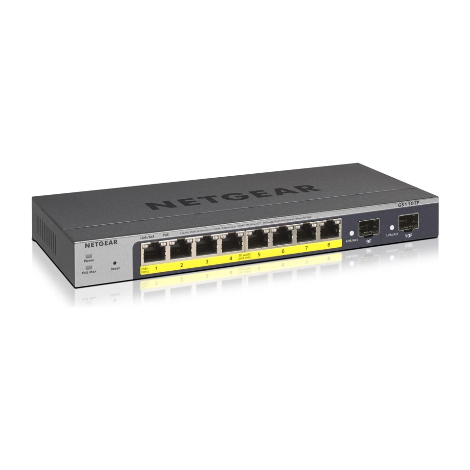 Image of NETGEAR GS110TP Switch gestito Gigabit Ethernet (10/100/1000) con Power over Ethernet (PoE) Grigio